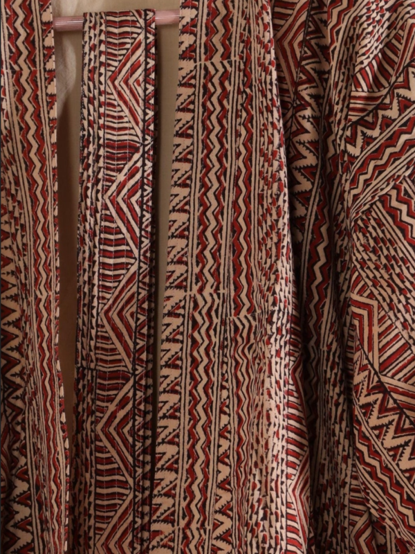 Rang - Rust Geometric Quilted Kimono Robe