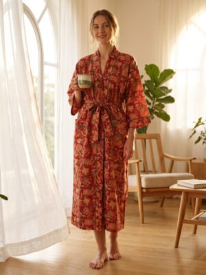 Rang - Red Botanical Kimono Robe
