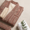 Rang - Rust Geometric Quilted Kimono Robe