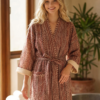 Rang - Rust Geometric Quilted Kimono Robe