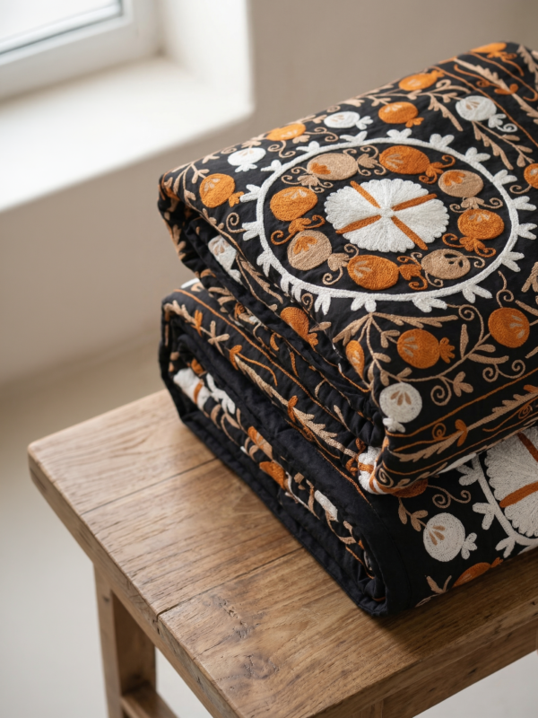 Silk Road - Saffron Harvest Suzani Throw