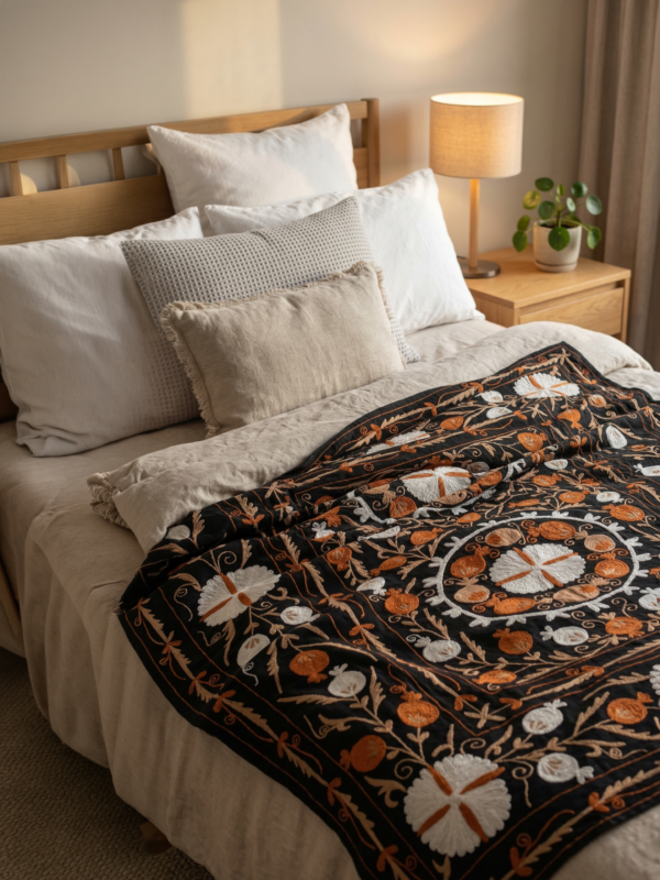 Silk Road - Saffron Harvest Suzani Throw