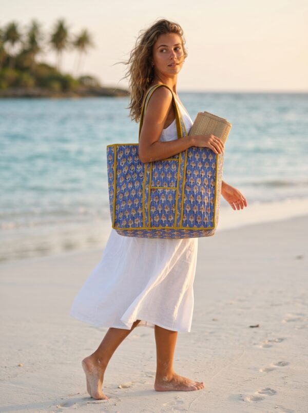 Block&Bloom - Sunflower Darbar Quilted Tote Bag