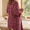 Rang - Plum Lotus Quilted Kimono Robe
