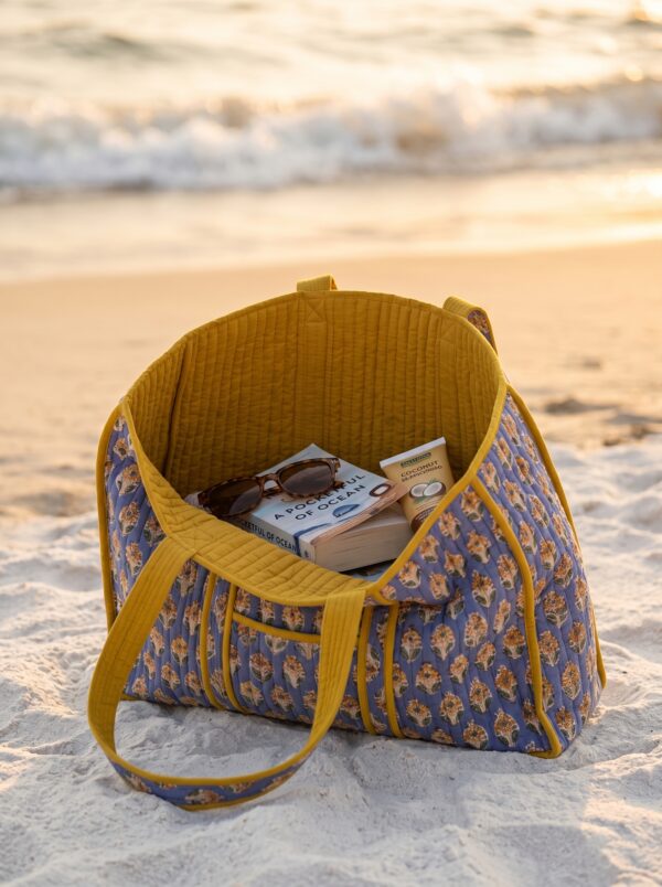 Block&Bloom - Sunflower Darbar Quilted Tote Bag