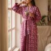 Rang - Plum Lotus Quilted Kimono Robe