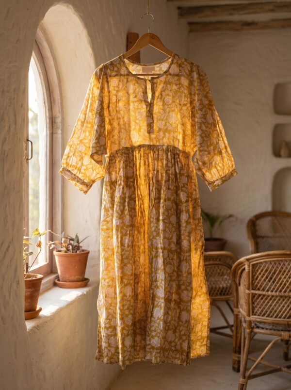 Gulzar - Haldi Midi Cotton Dress