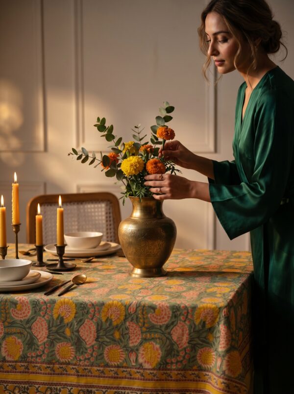 Gulbahar - Sage & Saffron Table Linen