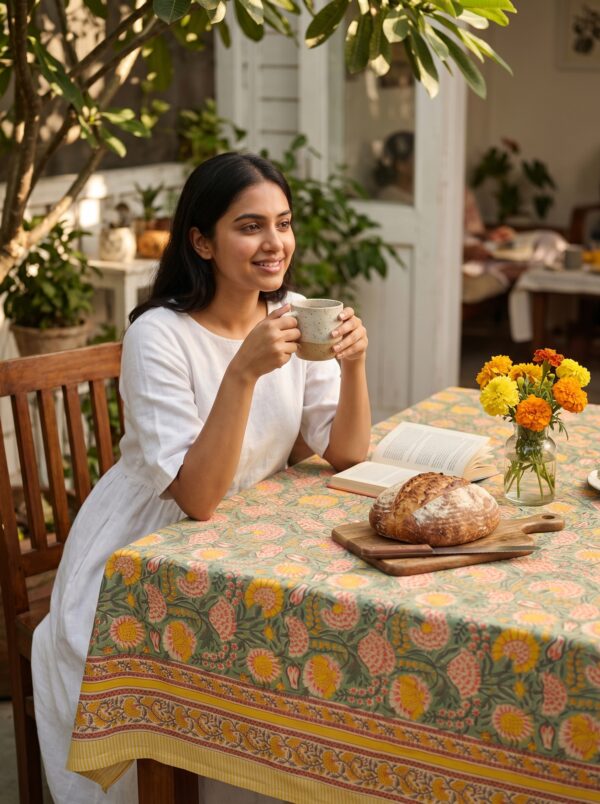 Gulbahar - Sage & Saffron Table Linen
