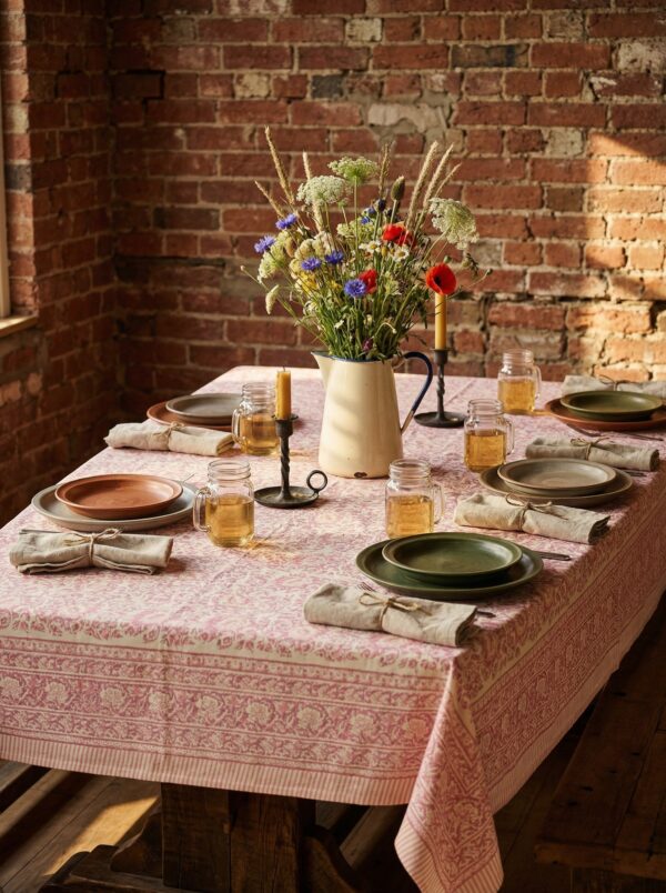 Gulbahar - Rose Jali Table Linen
