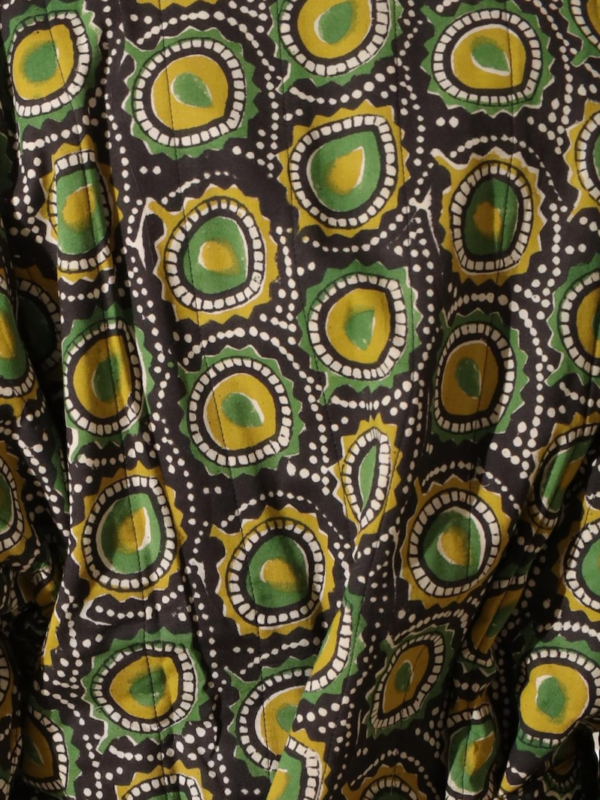 Rang - Olive Peacock Quilted Kimono Robe