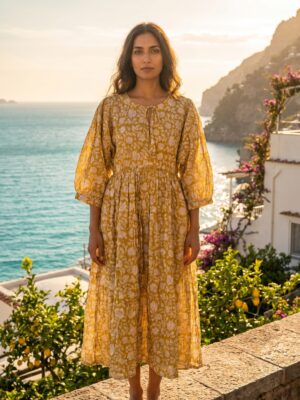 Gulzar - Haldi Midi Cotton Dress