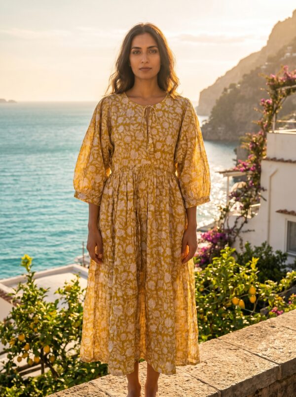 Gulzar - Haldi Midi Cotton Dress