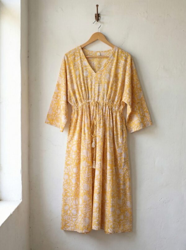 Gulzar - Basanti Midi Cotton Dress