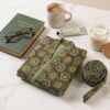 Rang - Olive Peacock Quilted Kimono Robe
