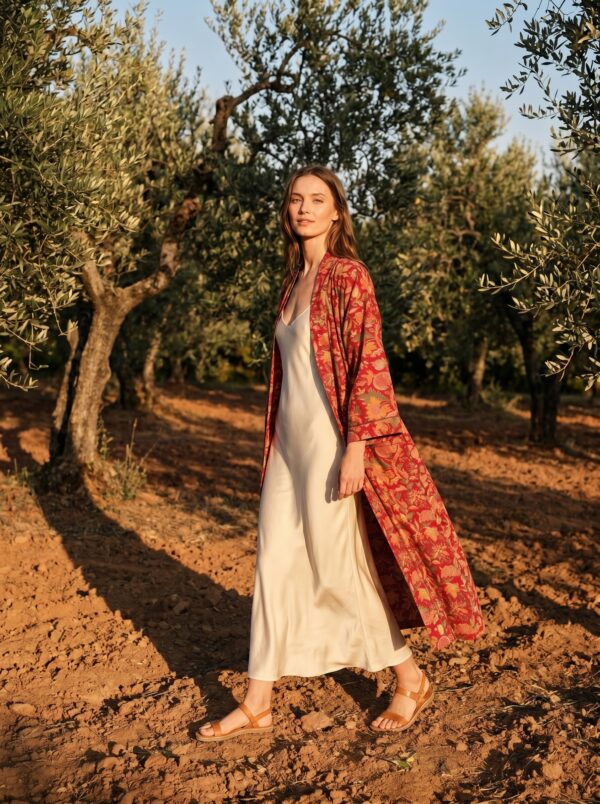 Rang - Red Botanical Kimono Robe