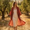 Rang - Red Botanical Kimono Robe