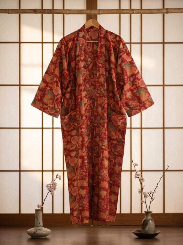 Rang - Red Botanical Kimono Robe