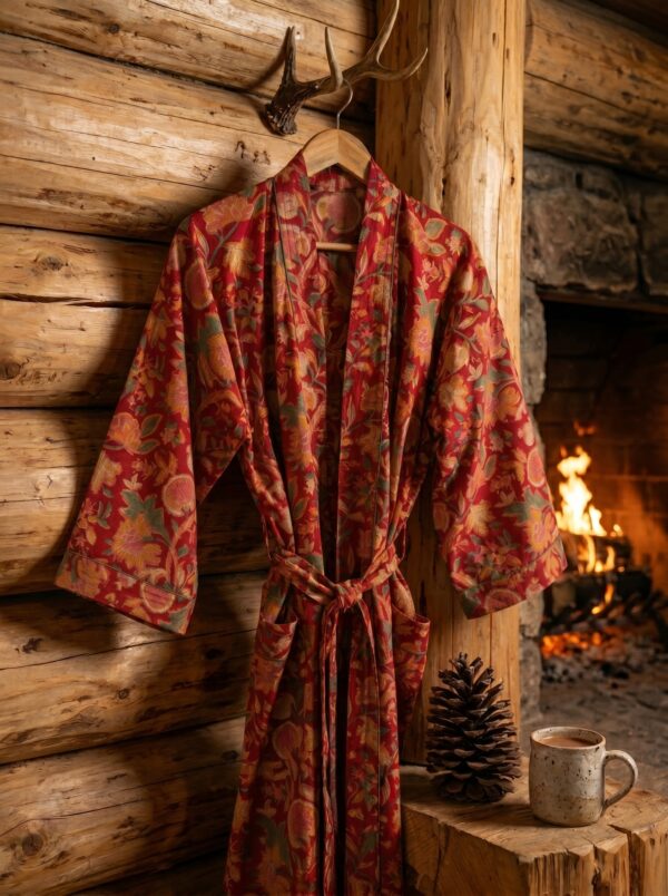 Rang - Red Botanical Kimono Robe