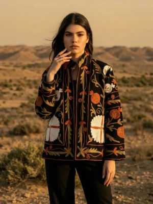 Folk&Bloom - Midnight Harvest Suzani Jacket