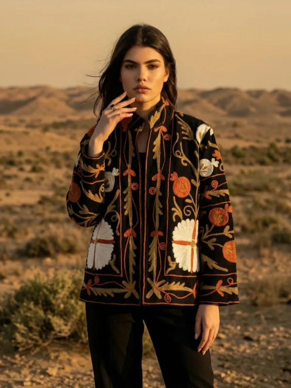 Folk&Bloom - Midnight Harvest Suzani Jacket