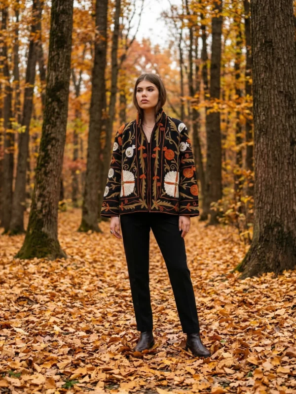 Folk&Bloom - Midnight Harvest Suzani Jacket