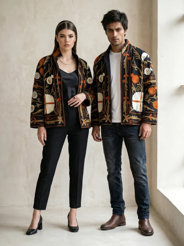 Folk&Bloom - Midnight Harvest Suzani Jacket