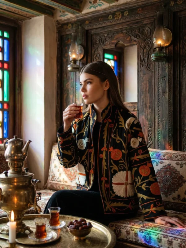 Folk&Bloom - Midnight Harvest Suzani Jacket